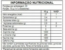 Pré-Treino Growth - tabela